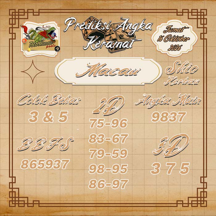 prediksi angka keramat MACAU 16-Oct-2026