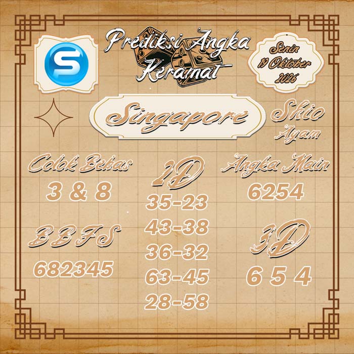 prediksi angka keramat SINGAPORE 19-Oct-2026