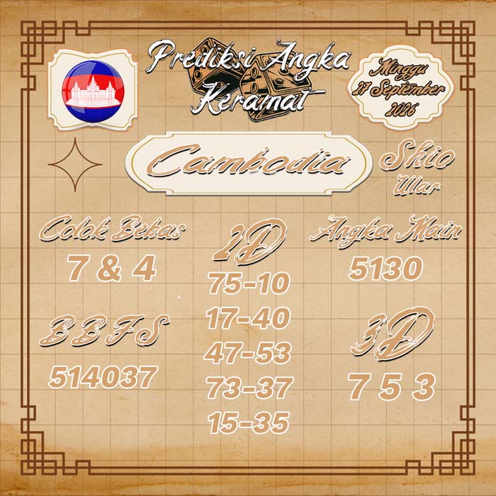 prediksi angka keramat CAMBODIA 27-Sep-2026