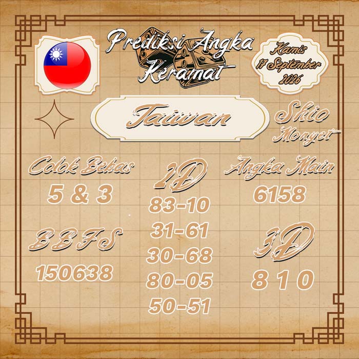prediksi angka keramat TAIWAN 17-Sep-2026